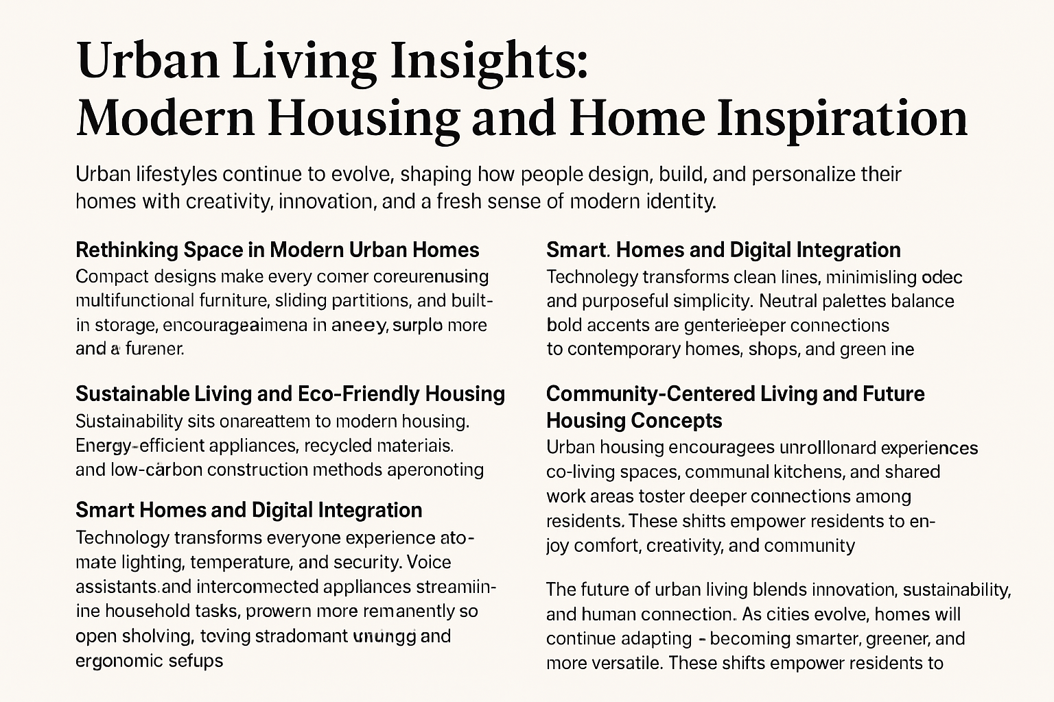 Urban Living Insights Modern Housing And Home Inspiration